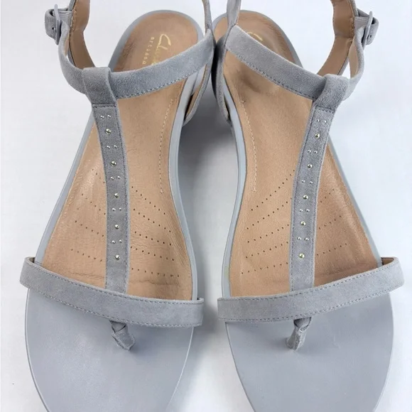 Clarks Artisan Women's Suede Wedge Sandals size 12 - Picture 2 of 4